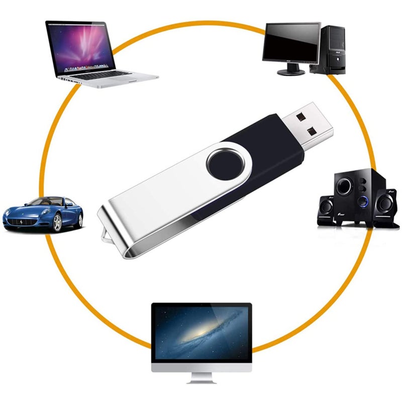 Maspen 2 Pack 64GB USB Flash Drive USB 2.0 Thumb Drives Jump Drive Fold Storage Memory Stick Swivel Design - Black - Image 2